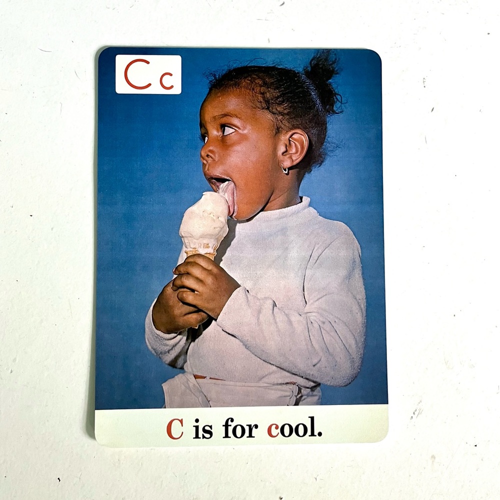 Vintage 70’s C is for Cool flash card print wall art décor ephemera